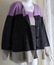 Nwt Exclusively Misook Sz 2x Most Lovely Purple Silver Twinset Jacket Top $636