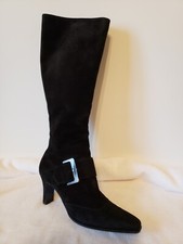 SALVATORE FERRAGAMO - BLACK SUEDE BOOTS SZ. 6B