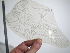 vtg 1960s 1970s Tattoo Flash acetate stencil Soaring Eagle Wings Large EA