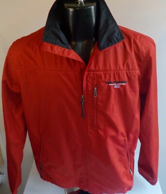 VTG. POLO SPORT Ralph Lauren Zipper Front Windbreaker Jacket Red