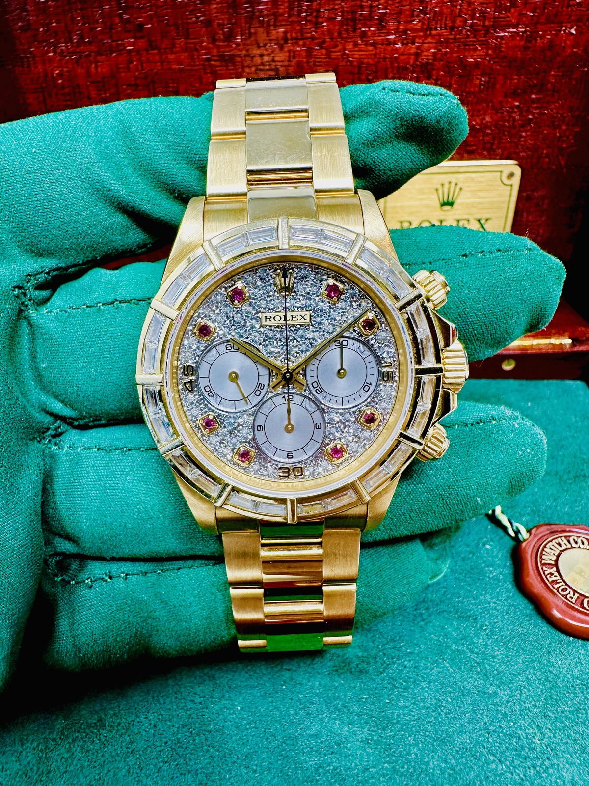 Rolex Daytona 16568 Zenith Movement Ruby Diamond Baguette Bezel Very Rare image 4