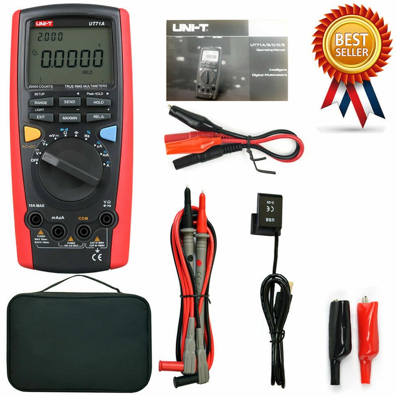 UNI-T UT71A True RMS USB DMM Digital Multimeter AC DC Volt Amp Ohm Cap Tester✦Kd