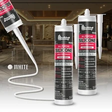 Smartbuy All Purpose 100% White Silicone Sealant Adhesive For Glass Window Door
