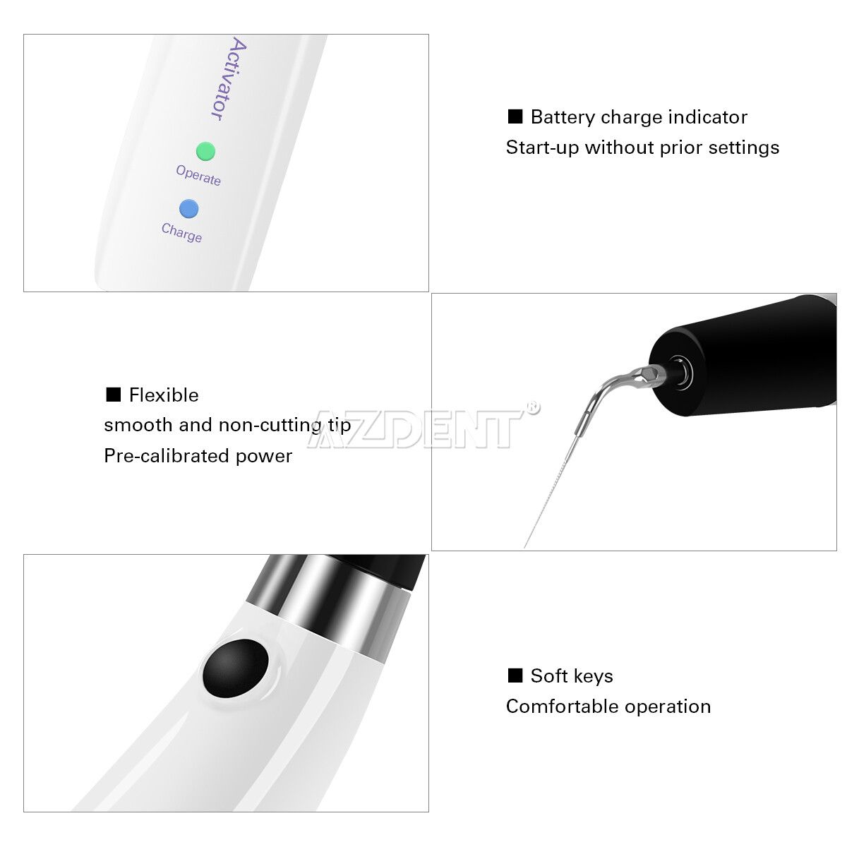 AZDENT Dental Endo Ultrasonic Sonic Activator Root Canal Irrigator+6 Tips USA