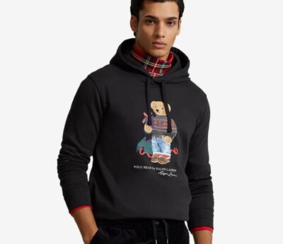 polo bear Ralph Lauren fleece hoodie Pullover Size M