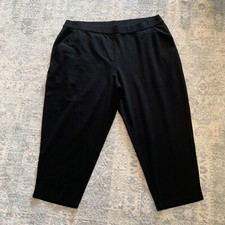 New EILEEN FISHER Tencel Ponte Cropped Trousers Black Sz 2X