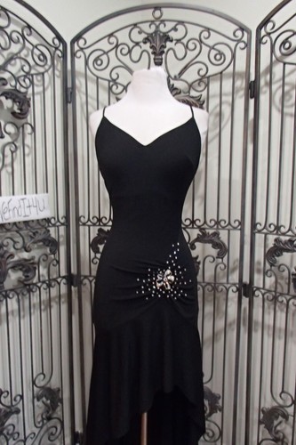 2184 JOVANI SZ 6 BLACK RHINESTONE ACCENT $330 FORMAL PARTY COCKTAIL DRESS GOWN - Picture 9 of 14