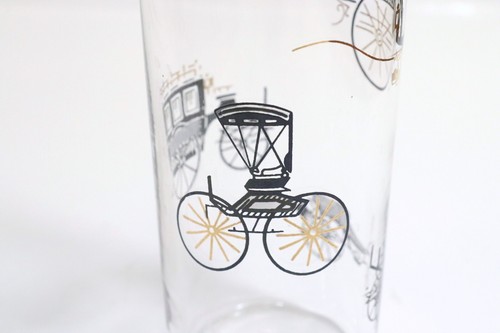 Libbey Tom Collins Glasses Set of 2 Antique Buggy Carriages MCM 14 Fl Oz - Picture 5 of 10