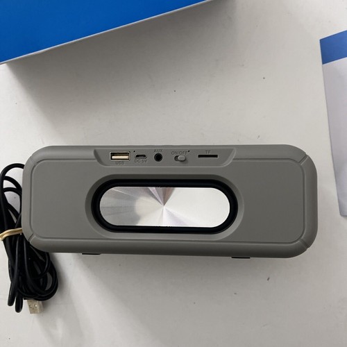 Laser Portable LED Bluetooth TWS FM AUX USB Speaker Grey - 第 9/12 張圖片