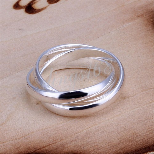 925 Sterling Silver Triple Rolling Band Ring Size6/6.5/7/7.5/8/8.5/9/9.5/10 C666 925 Sterling Silver Triple Rolling Band Ring Size6/6.5/7/7.5/8/8.5/9/9.5/10 C666