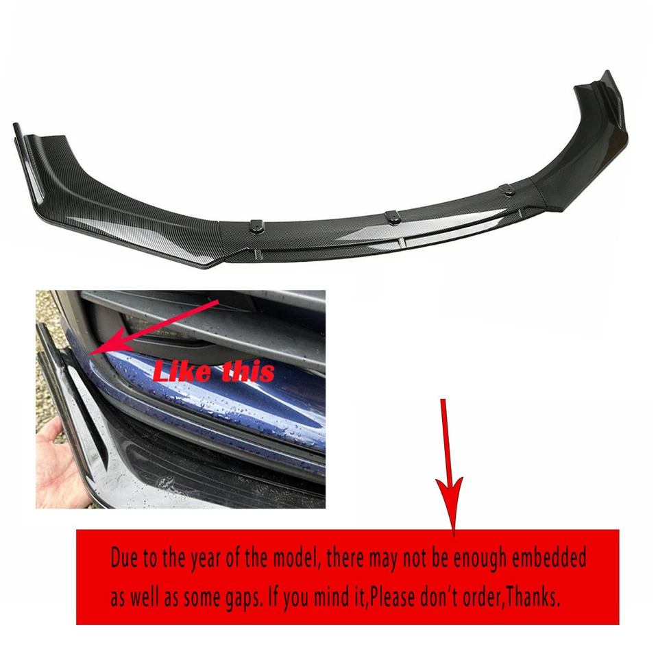 For Acura TSX 2009-2014 Carbon Fiber Front Bumper Lip Splitter Spoiler Body Kit Foto 4 de 4