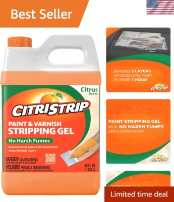 40 oz Citrus Scent Stripping Gel - Effective Paint & Varnish Remover