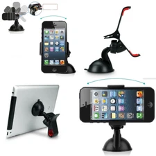 US2Pc 360°Rotating Car Windshield Mount Holder Stand Bracket For iPhone Phone