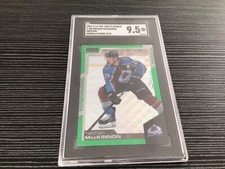2020-21 O-Pee-Chee Platinum Preview Emerald Surge Nathan MacKinnon 5/10 SGC 9.5