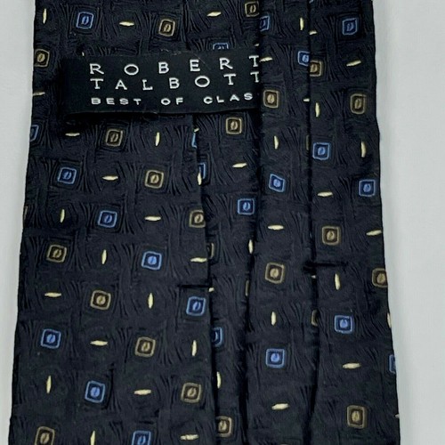 Robert Talbot Best of Class black foulard necktie woven silk tie L57" W3.75" - Picture 5 of 11