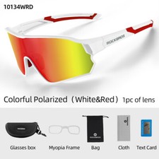 ROCKBROS Occhiali da Sole Ciclismo Sportivi Occhiali da Bici Polarizzati Bianco UV400 