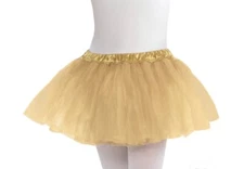 Child's Gold Dress Up Tutu Sz S/M by Amscam Ballerina NEW Up To Sz 10