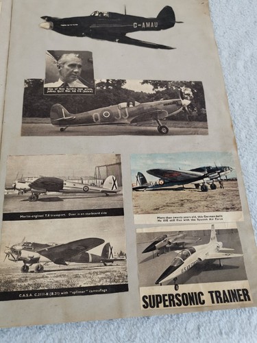 1940's WW2 Scrapbook Post-War Airplanes 37 Pages, Vintage Old Planes, Very Rare✨ - Picture 6 of 24
