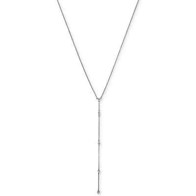 BCBGeneration Silver-Tone Crystal Y-Neck Necklace