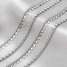 1meters Stainless Seel Dics Charms Silver Link Chain Jewelry Making Chain