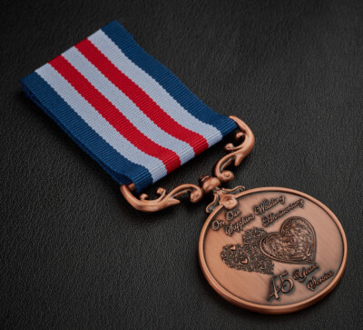 Unsere 45. Saphir Hochzeitstag Tapferkeit/Dienstmedaille. Geschenk/Präsent Bronze
