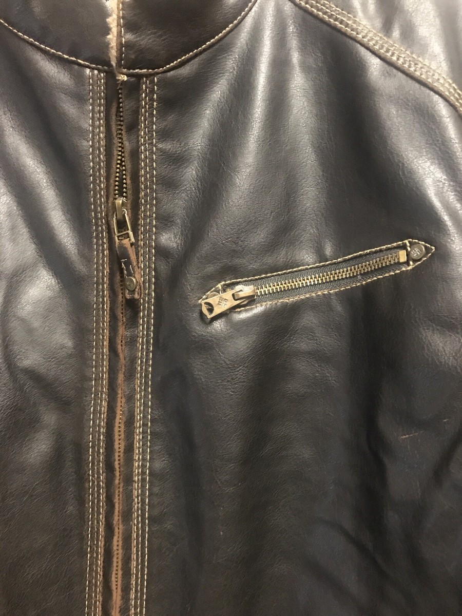 Veste Bomber Columbia Faux Cuir - Marron - Taille M/M Homme - Occasion Très Bon État