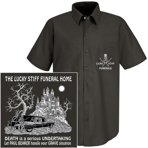 DEATH IS SERIOUS PAUL BEARER FUNERAL UNDERTAKER GRAVE SITUATION SKULL WORK SHIRT