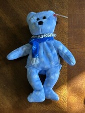 Ty Beanie Baby "1999 Holiday Teddy Bear" Christmas Ice Blue Retired Plush Toy
