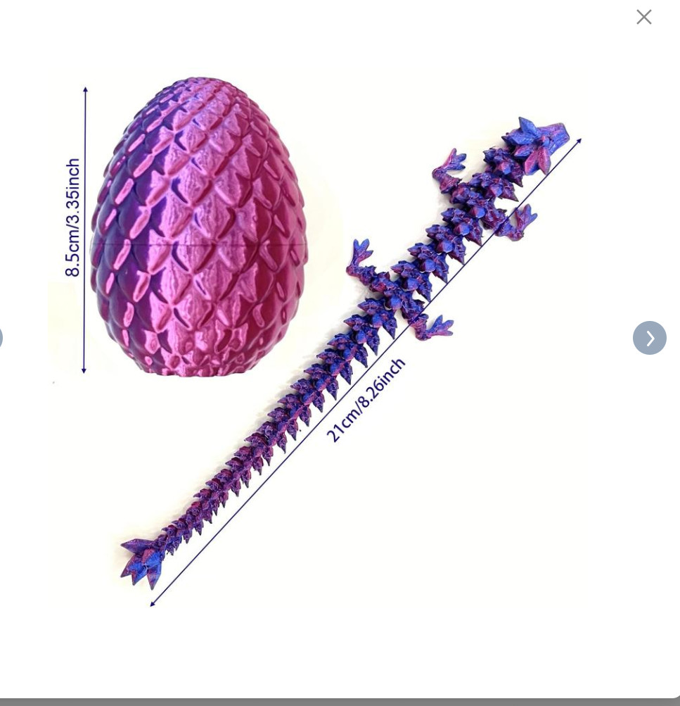 3D Printed Crystal Dragon Statue, 1 Piece Gradient Design Toy Dragon Egg Ornamen