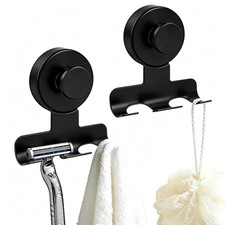 Suction Cup Razor Holder, 2 Pack Steel Wall Mount, No-Drill Bathroom Storage ...