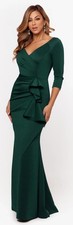 Xscape Evenings Lexi Ruched Scuba Evening Dress 4452 NWT Sz 8P Hunter Green