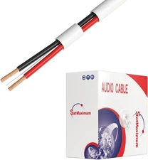 Cables Direct Online 250 feet Speaker Wire 16 Gauge CL2 Rated 250FT, White 