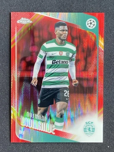 Ousmane Diomande 2025-26 Topps Chrome UCC Hongbao Red Refractor Base #104 -sz2