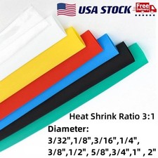 Heat Shrink Tubing 3:1 Adhesive Glue Dual Wall Marine Grade Tube Kit 10 Feet