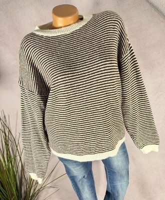 Soft Jumper Womens 36-40   Stripe Cosy Knit Cozy 0326 M3