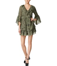 Kensie Womens Flounce A-line Dress