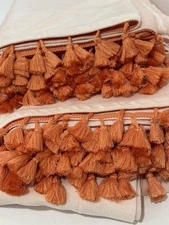 Target Opalhouse Blush Pink Tassel Trim Velvet Curtain Panels Set Pair 54x84 82