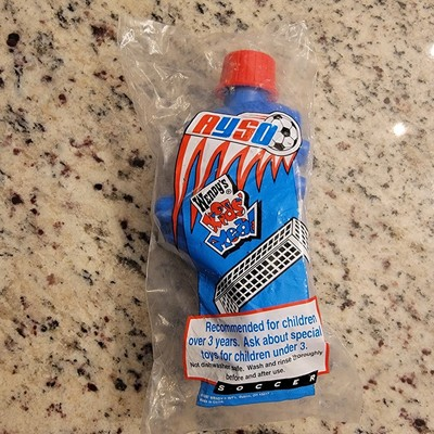 #ad #ad Vintage Wendy#x27;s Kids Meal Toy AYSO Soccer Shoe cleat Water Bottle 1997 Unopened $19.99