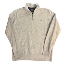 Chaps Everyday Fleece Quarter Zip Pullover Sweatshirt Men's Medium Gray 1/4 Grey