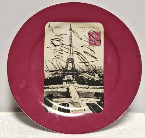 Rosanna Salad Plates “Paris A La Mode” France Eiffel Tower Set Of 4 Plates - New - Picture 3 of 10
