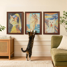Cardboard Cat Scratcher, Wall Mounted Art Cat Scratch Pad, 3 Pack
