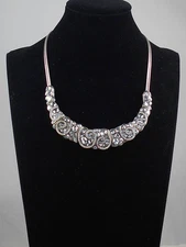 Brighton Silver Plated TRUST YOUR JOURNEY Blue Multi Crystal Collar Necklace