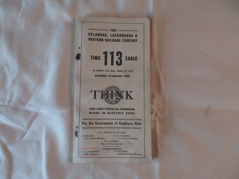 Delaware, Lackawanna & Western Railroad System Employee Timetable #113 4/27/58