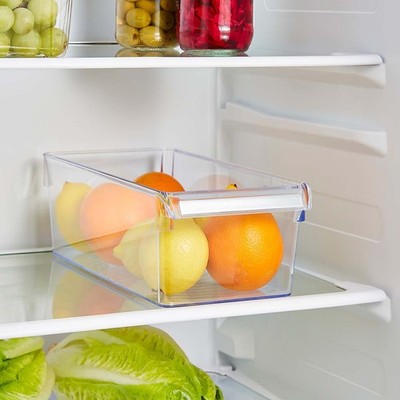 Klar Kühlschrank Aufbewahrung Organizer Eimer Küche Lebensmittel Behälter Kühlschrank Safe Box UK