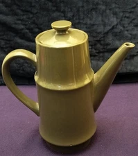 Olive Green Coffee Pot Style House Stoneware Tea Japan Retro Vintage MCM 9.75"