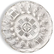 Discontinued Federal Glass Georgetown Clear Deviled Egg Server 10.75"