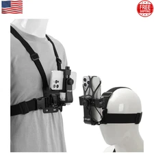 KINGKI Mobile Phone Chest Strap Harness Mount Head Strap Holder Kit for POV/V...
