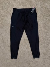 NWT Mens Under Armour Woven Tapered Jogger Pants Size XL Black