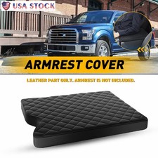 For Ford F150 2015-2023 Jump Seat Leather Center Console Lid Armrest Cover Black For Ford F150 2015-2023 Jump Seat Leather Center Console Lid Armrest Cover Black