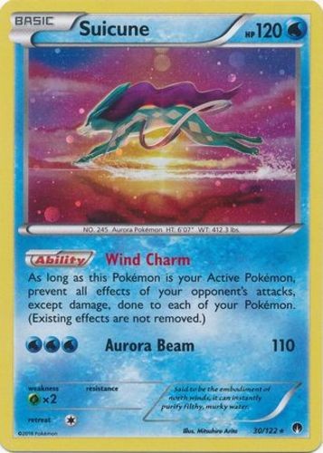 Moderately Played Suicune - 30/122 - Cosmos Holo Pokemon Blister Exclusives